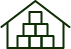 A drawing of square balls are in the barn